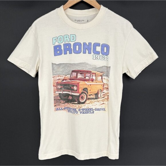 Abercrombie & Fitch Other - Abercrombie & Fitch Men's Ford Bronco Graphic T-Shirt XS Ivory Soft A&F Tee